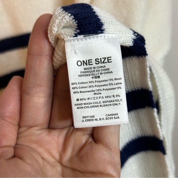 J. Crew Factory Navy and Ivory Striped Poncho - Picture 7 of 9